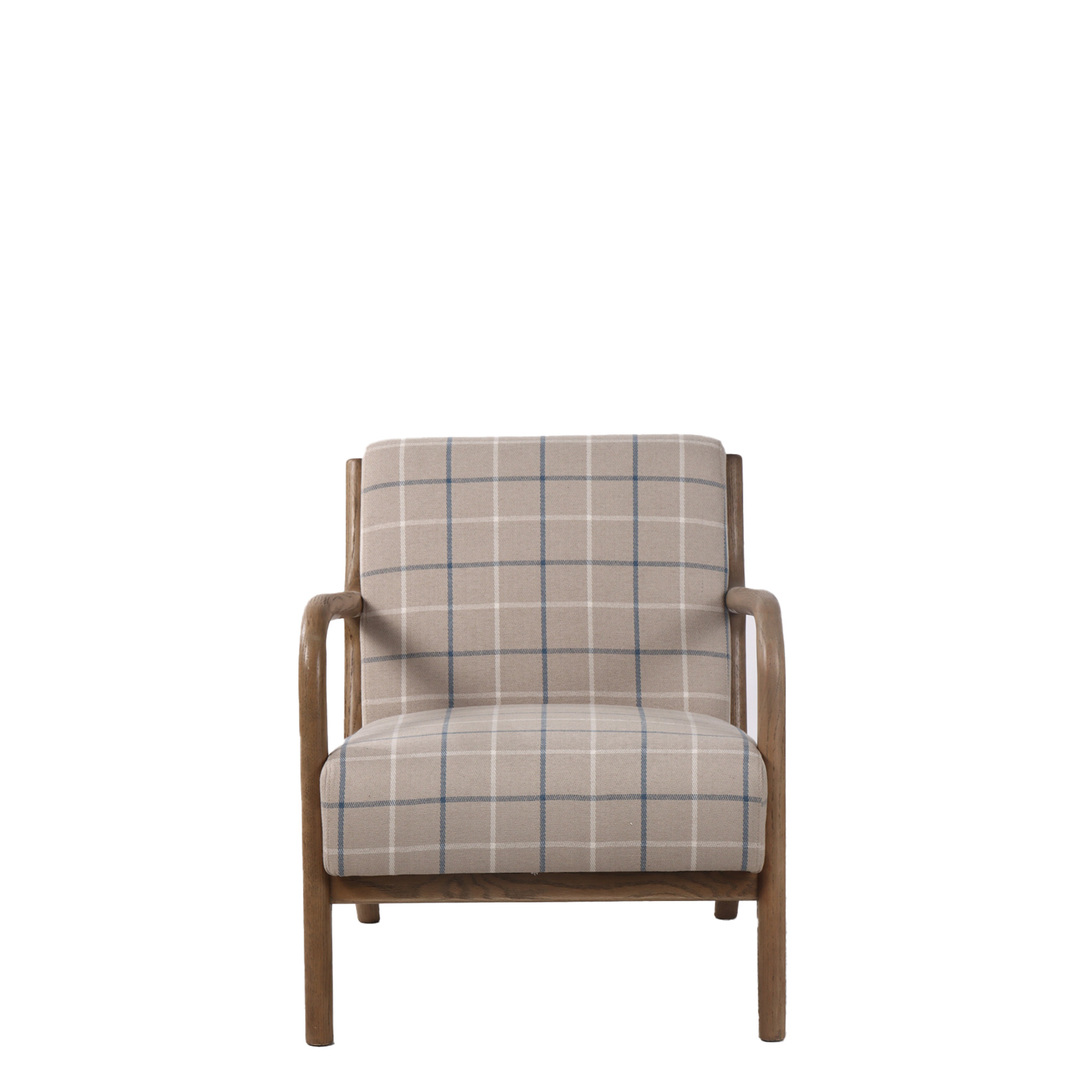 LUCA OCCASIONAL CHAIR -  COASTAL PLAID / HISTORY OAK image 1